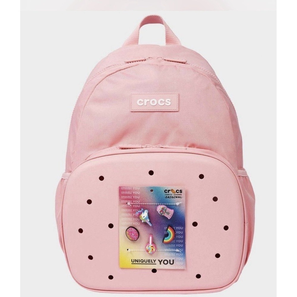 NWT Crocs Powder Pink Backpack Classic Nylon- Ready to Personalize School Bag
